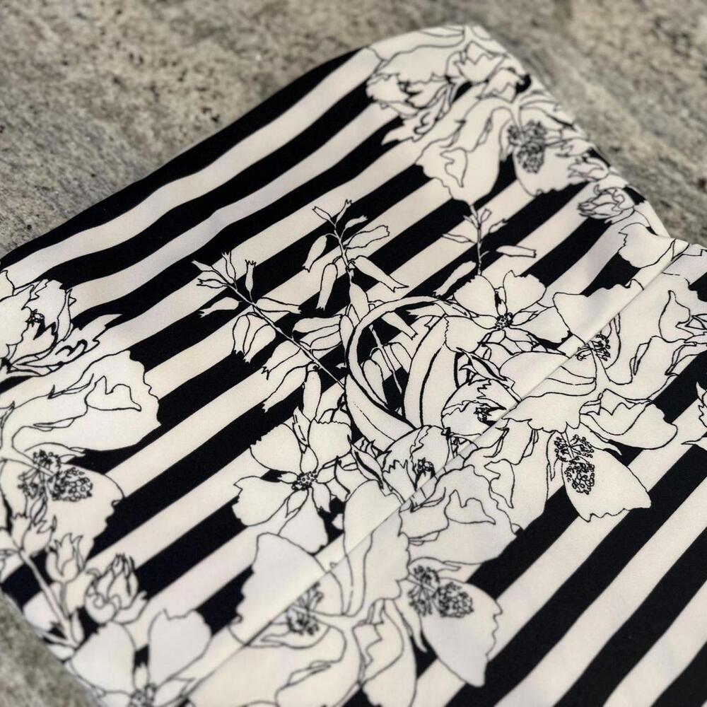 Express Size 2 Black and White strapless/or w/straps Striped Floral Dress